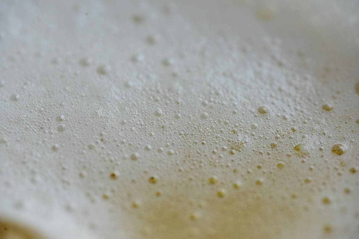 A macro shot of fine bubbles in water